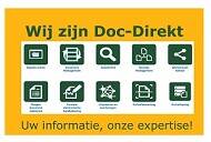 logo wij zijn Doc-Direkt.  daarnaast bevat het symbolen van de diensten welke Doc-Direkt aanbiedt.